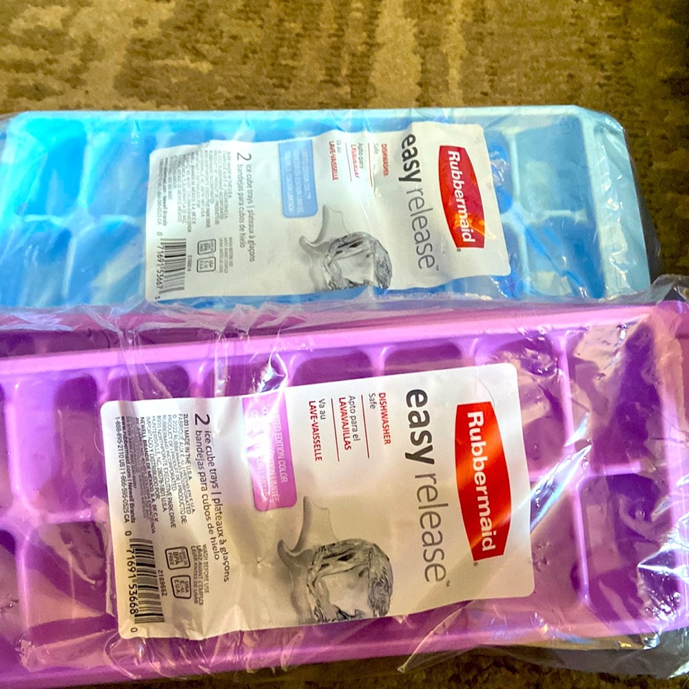 Rubbermaid ice trays blue and purple
